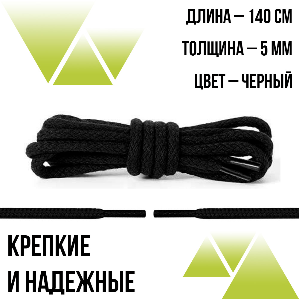 Предзаказ Хлопковые круглые 140см.5мм. Чёрные